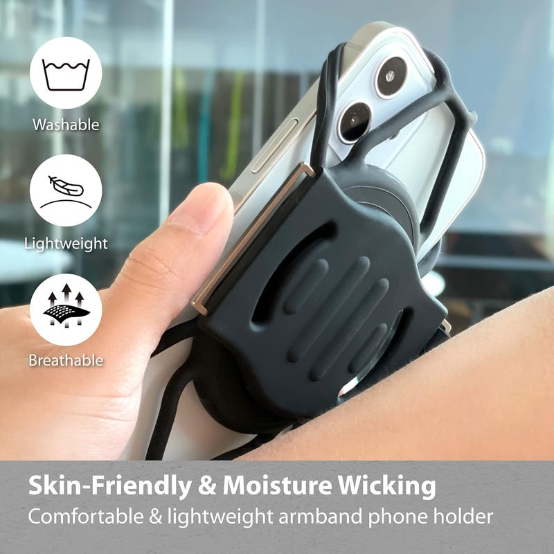 BONE COLLECTION BONE Run + Bike Tie Connect Kit 1, 2-in-1 Running & Bike Phone Holder, Detachable & Rotatable 360° Sport Armband & Phone Mount Compatible with Most Smartphones (Stem/Armband 2-in-1 Connection Kit) - Image 5